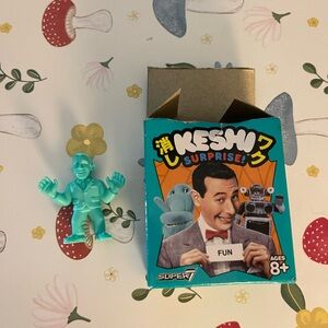 Super7 Keshi Surprise Fun Figure - Green Pee Wee Herman and Sticker, Open Box